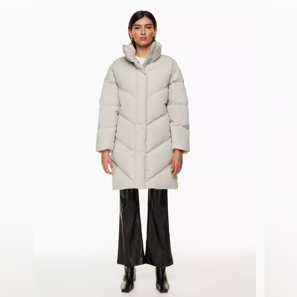 Aritzia Wilfred The Cloud Puff Midi Parka (2XS - Smoky Emerald Green)